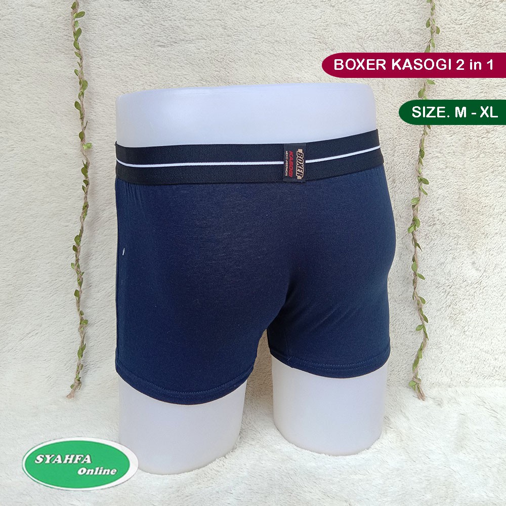 [ isi 2 pc ]CELANA DALAM PRIA BOXER / BOXER KASOGI 2 IN 1 / CD BOXER