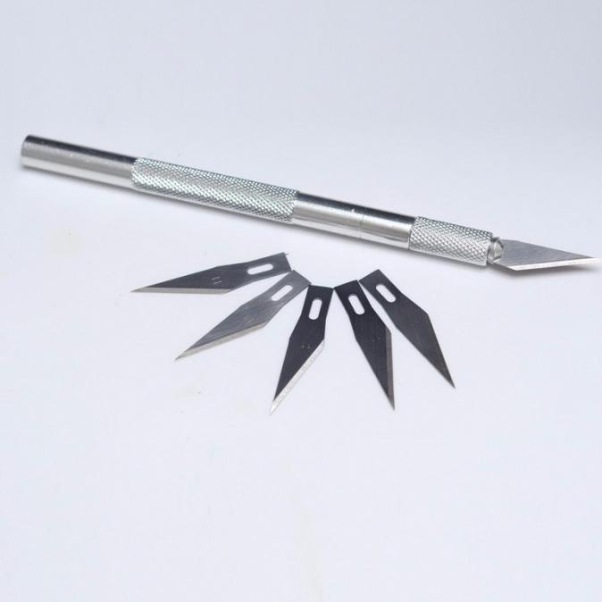 

Cuci Gudang Awal Tahun Pisau Ukir Hobby Crafting Art Knife Metal Handle Dengan 4 Mata Pisau Diskon