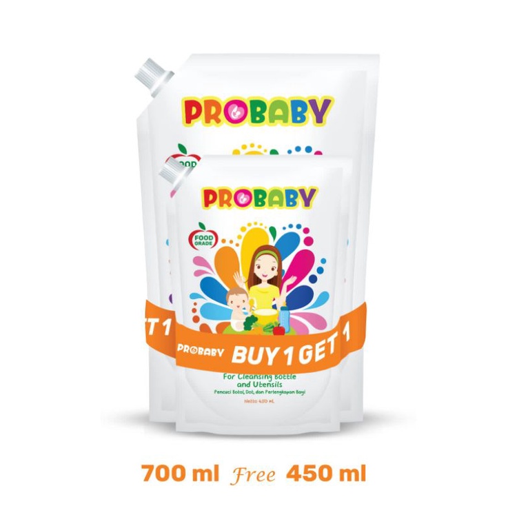 Probaby Liquid Cleaner Bottle And Utensils Baby REFILL 700 ML free 450 ML