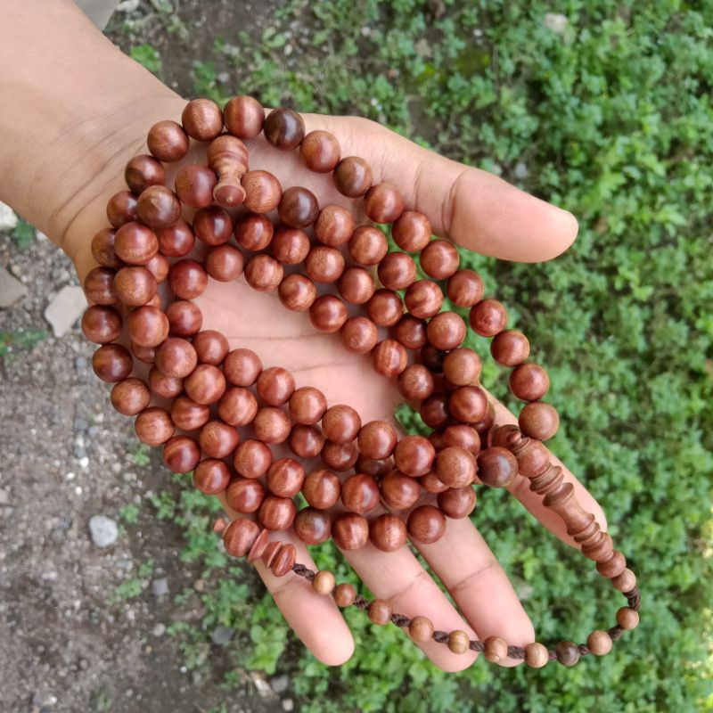 Tasbih Kayu Setigi Serat Barek Size 10mm, Tasbih 99 Butir Antik 100% ORIGINAL