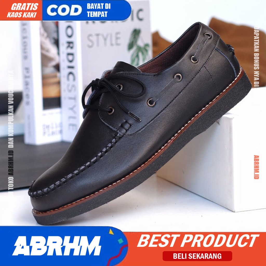 ABRHM X DIVAS Sepatu Kasual Pria Sepatu Kerja Kantor Semi Formal Kuliah Sepatu Pria Casual kulit asli Cowok / Cowo Keren Oxford Original Murah Terlaris