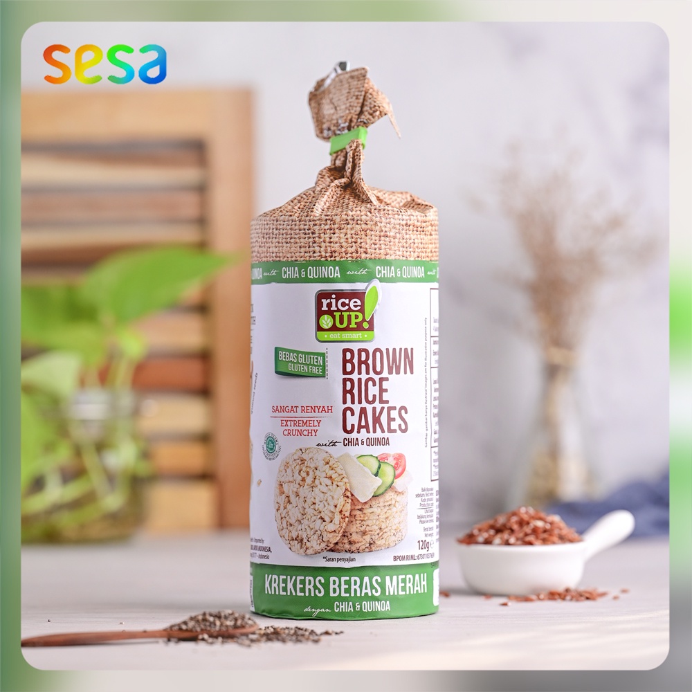 Jual Rice Up ! Brown Rice Cakes With Chia & Quinoa 120 g (Snack Sehat