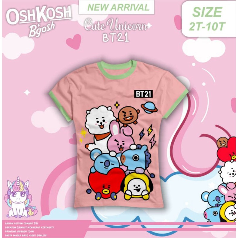 kaos oshkosh lengan pendek unicorn