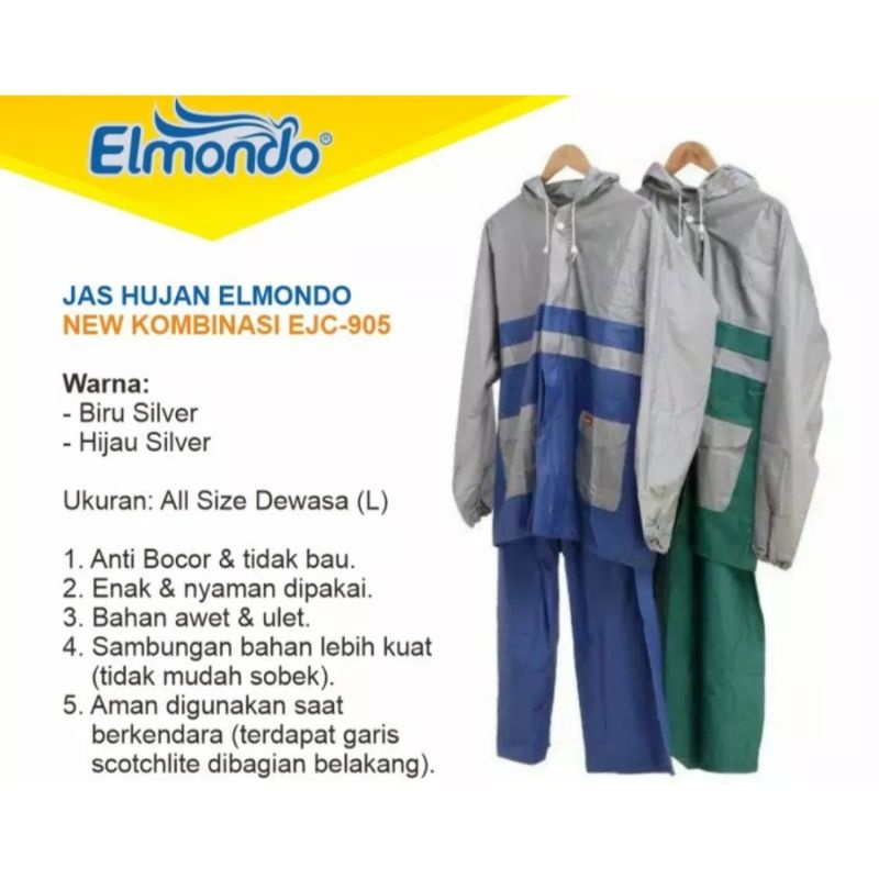 jas hujan elmondo jaket celana new kombinasi 905