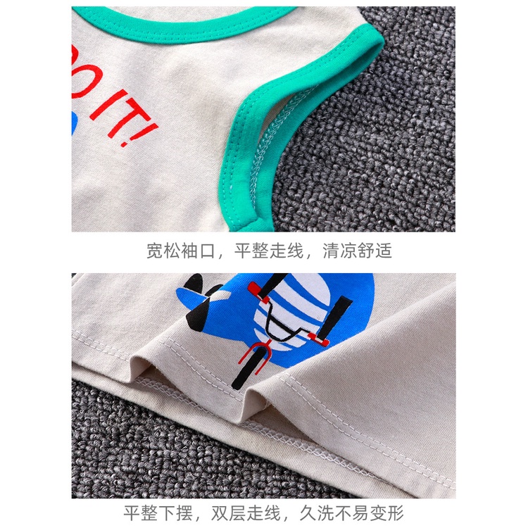 Setelan Anak tanpa lengan, Baju anak Baju kutung perempuan laki laki, Singlet Bayi dan Anak pakaian anak piyama anak lengan celana pendek KT