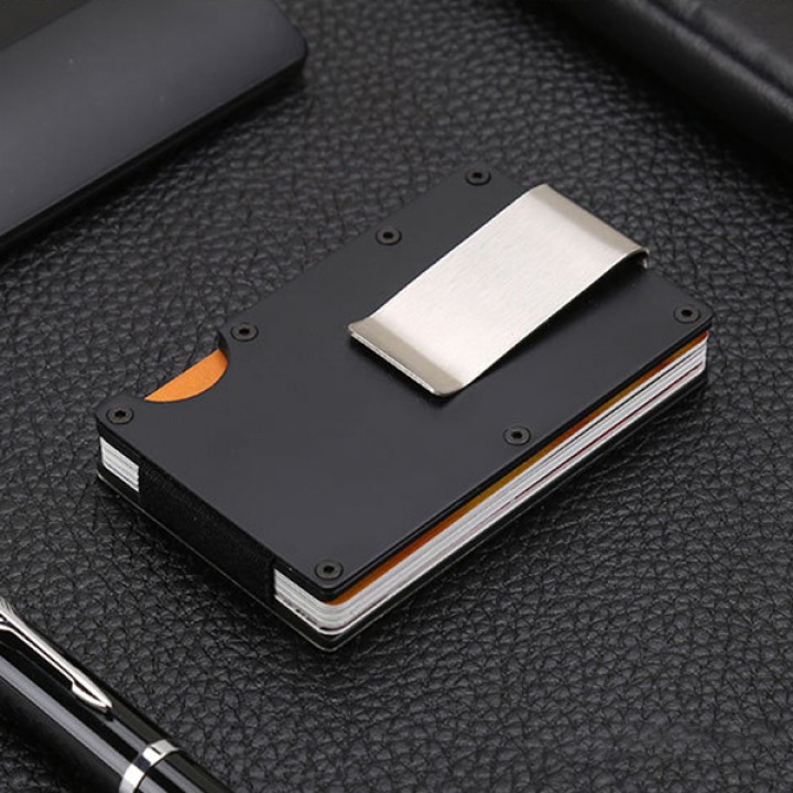 X11-A - Metal Card Wallet Money Clip with RFID Blocker