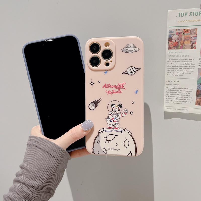 Soft Case Silikon Motif Mickey / Minnie Mouse Untuk IPhone 13 12 11 Pro Max X XS XR 7 8 Plus