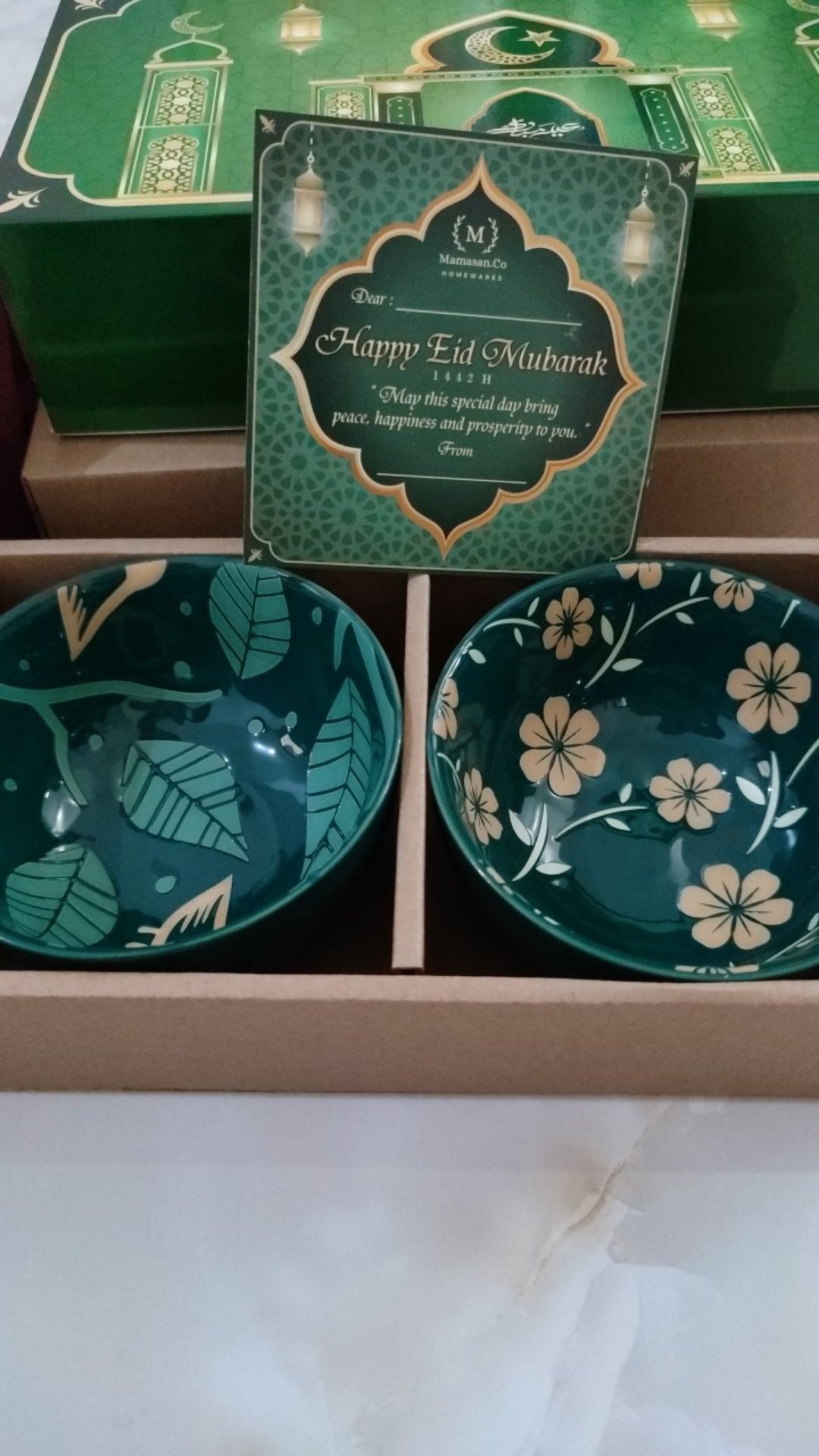 Butterfly Flower Gift Box Green Nordic Bowl Isi 2 | Size 11.5 Cm By Mamasan.co