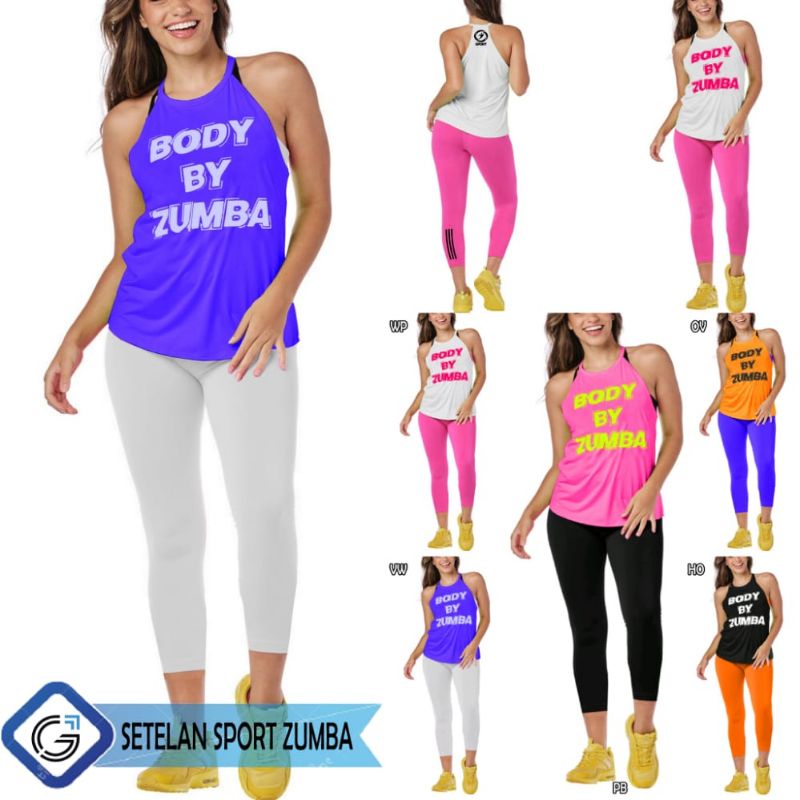 SETELAN ZUMBA / AEROBIC / GEVSPORTWEAR / TANGTOP / LEGGING GEVSPORT