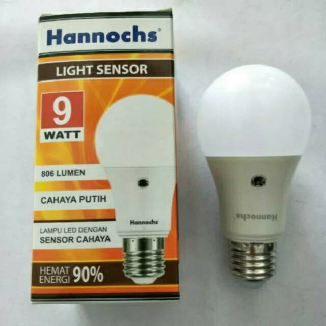 Lampu Sensor Cahaya Otomatis Hannochs 9w