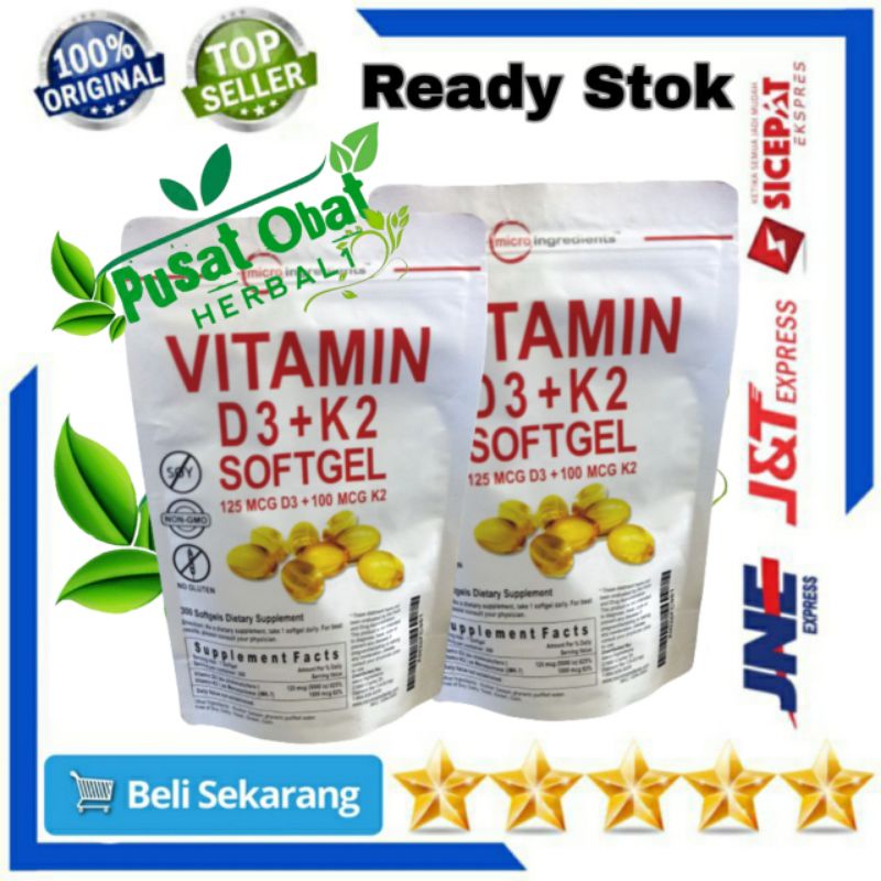 Vitamin D3+K2 Softgel Micro Ingredients D3 5000iu Dan K2 100mcg