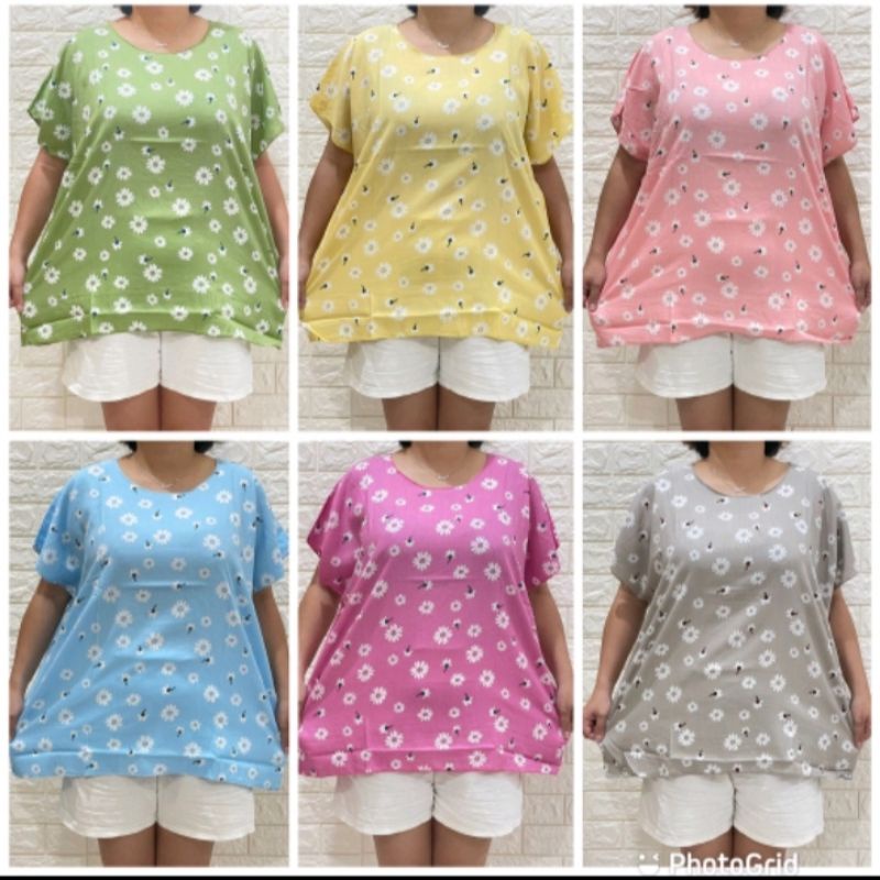 BAJU ATASAN SUPER JUMBO RAYON PREMIUM XXXL MOTIF BUNGA KODE A