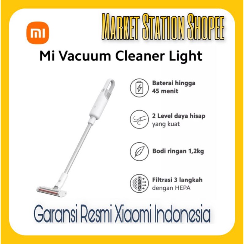 Xiaomi Mi Vacuum Cleaner Light Cleaner Mop Penghisap Debu Rechargeable Handheld Baterai 45 Menit Tanpa Kabel Garansi Resmi