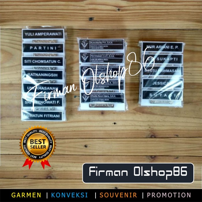 

Nikmati Nametag/Papan Nama/Nama Dada Murah