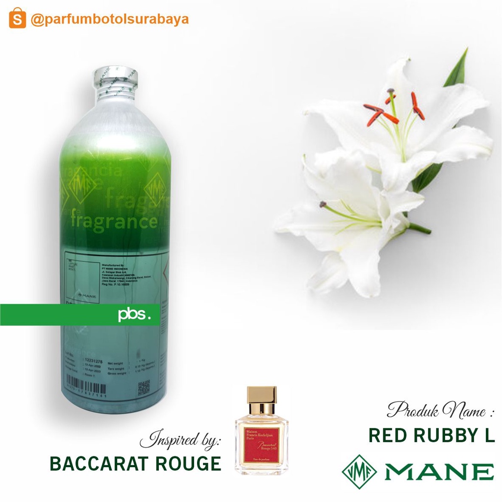 Bibit Parfum - Red Rubby L | Baccarat | Produk Mane | 1Kg Segel