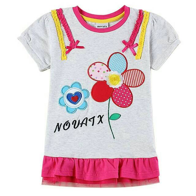 Atasan kaos Tunik anak perempuan import Novatx H6056