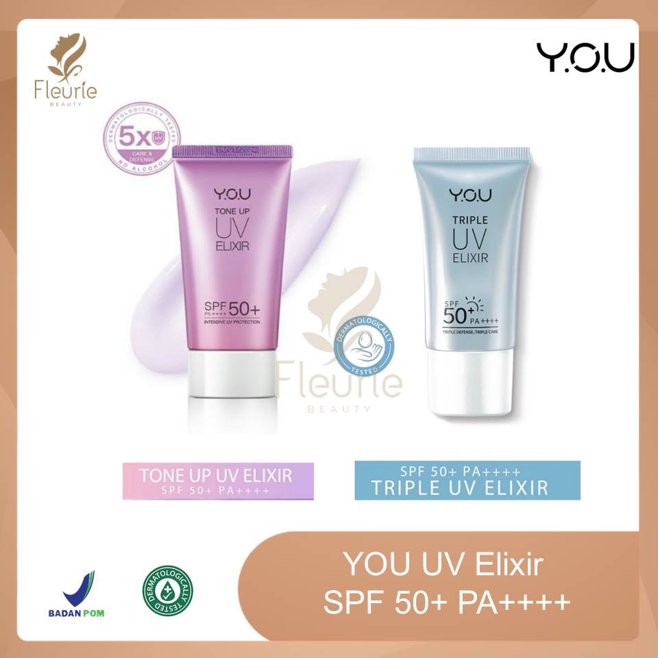 YOU Tone Up UV Elixir / Triple UV Elixir SPF 50+ PA++++ Sun UV Protection Face Cream Original BPOM