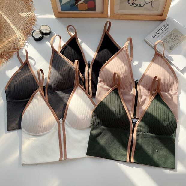 ROUX - Terry Zipper Tank / Tanktop Bra Wanita / Bra Sport Wanita