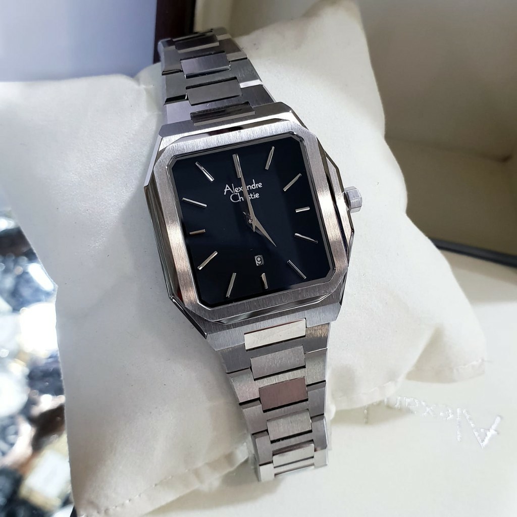 AC alexandre Christie  AC 8601 WANITA original stainless steel SILVER HITAM