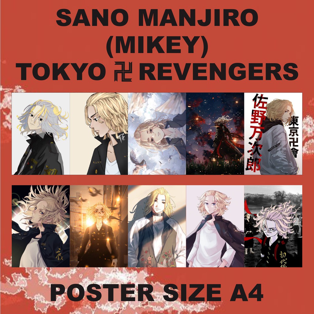 10 PCS Poster Ukuran A4 Tokyo Revengers Tokyo Manji Toman Sano Manjiro Mikey
