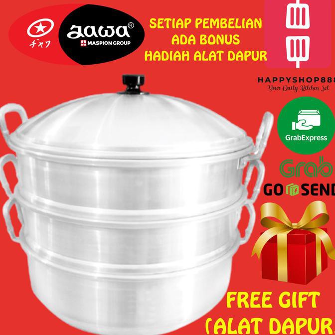 33cm Panci Dandang Langseng Kukusan Susun Tiga 3 Jawa Maspion Klakat 3