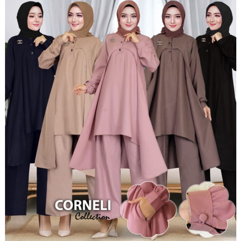 |setcel polos| bahan shakila terlaris ready buat seragaman remaja/set Tunik/dan celana terbaru#toko_