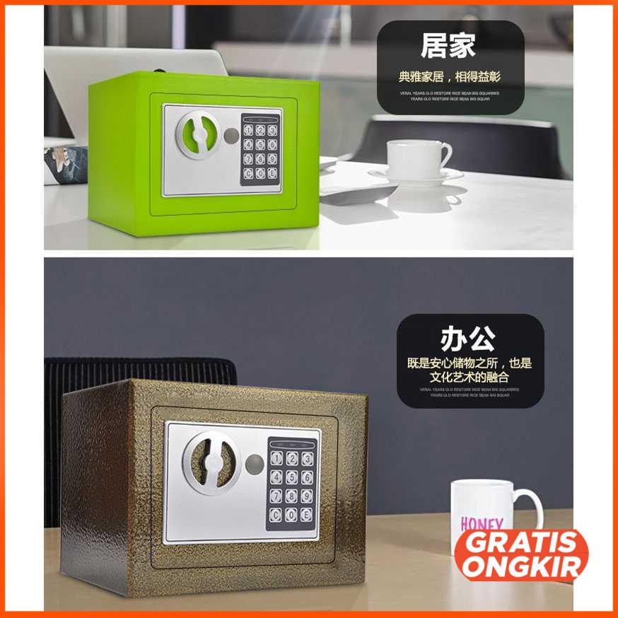 Brankas Mini Electric Password Deposit Box Celengan 4.6L 17E