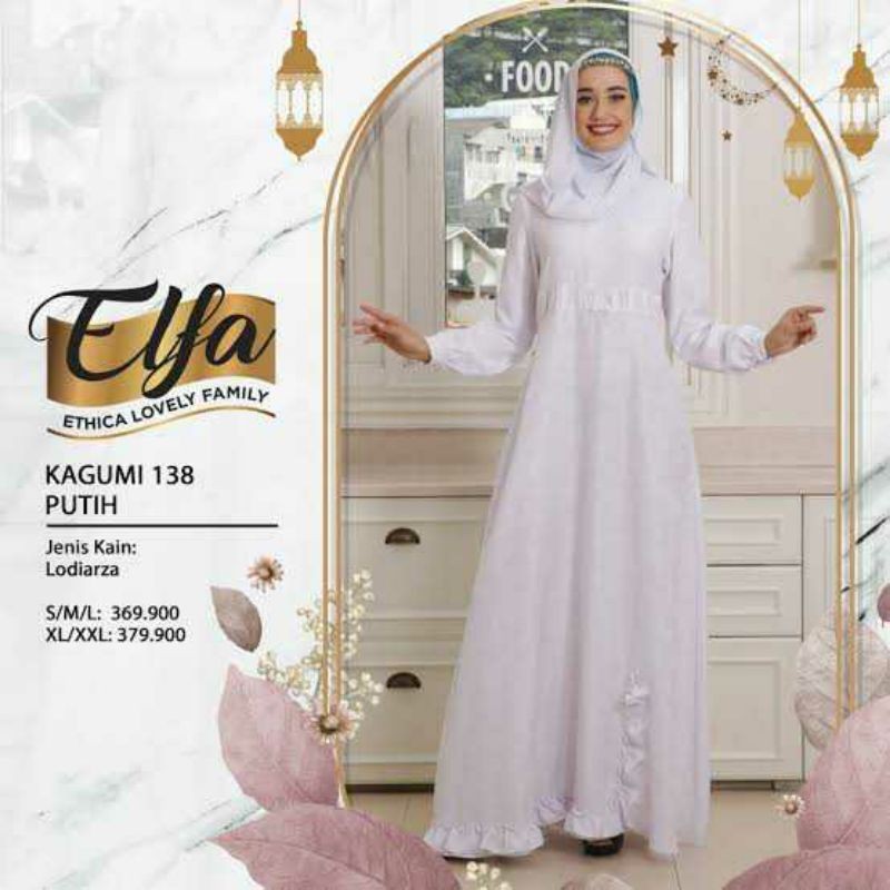 Gamis Terbaru 2020 Ethica Kagumi 138 Putih