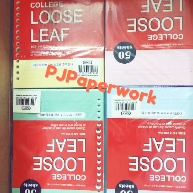 

Kertas Loose leaf warna untuk binder A5 campus bahan tebal kiky