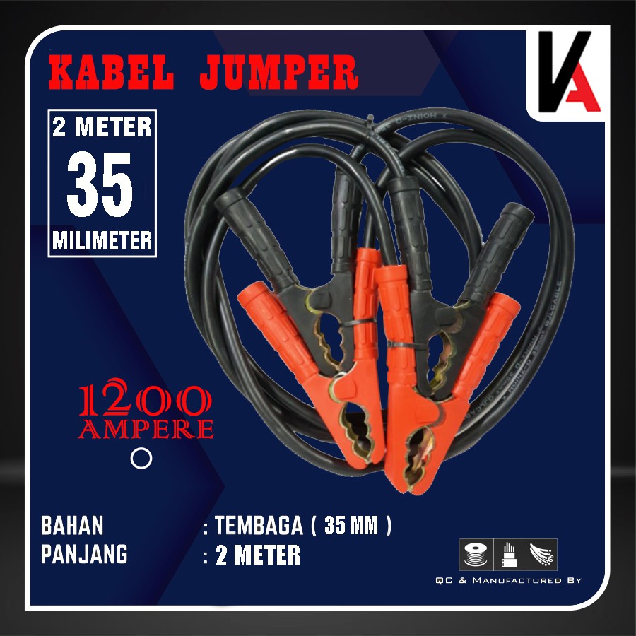 KABEL AKI MOBIL / KABEL JUMPER / KABEL ACCU 1200 A 2 METER UNIVERSAL