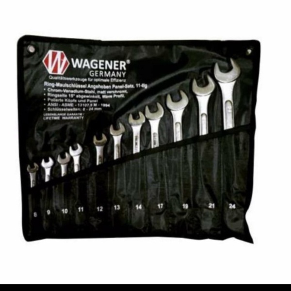 Unik WAGENER Kunci Ring Pas Set 11 Pcs 8-24 Combination Wrench High Quality Murah