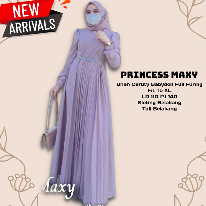 MAXY DRESS WANITA PRINCESS ORI JASMINE KONDANGAN PESTA CERUTY BABYDOLL COD BAYAR DITEMPAT TERBARU TE