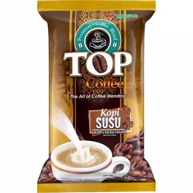 Top coffe kopi mocca /kopi susu / kopi susu kental manis sachet 30 gram isi 10 sachet