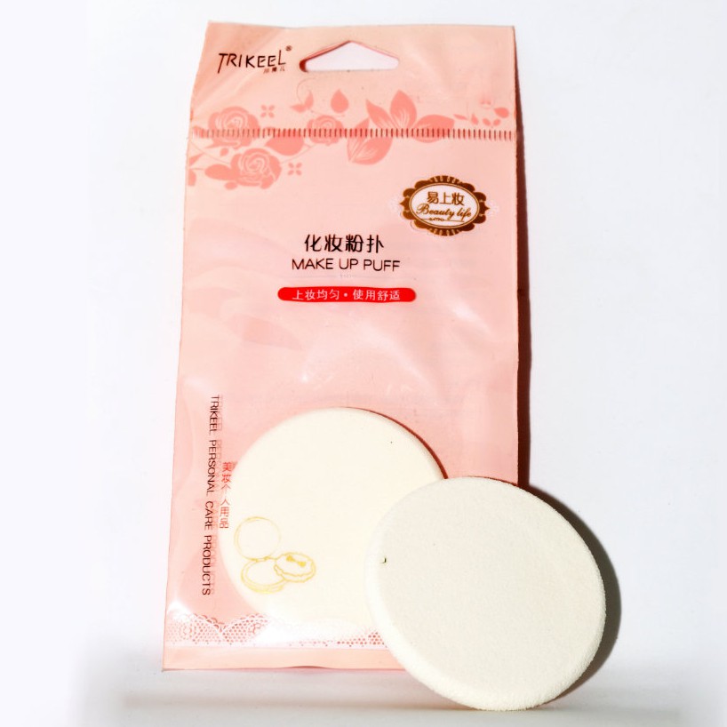 Spons Bedak Basah Puff Bulat Putih Trikeel