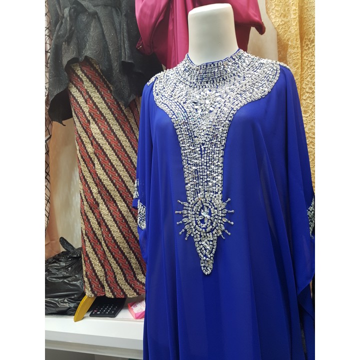 kaftan syahrazad biru elektrik