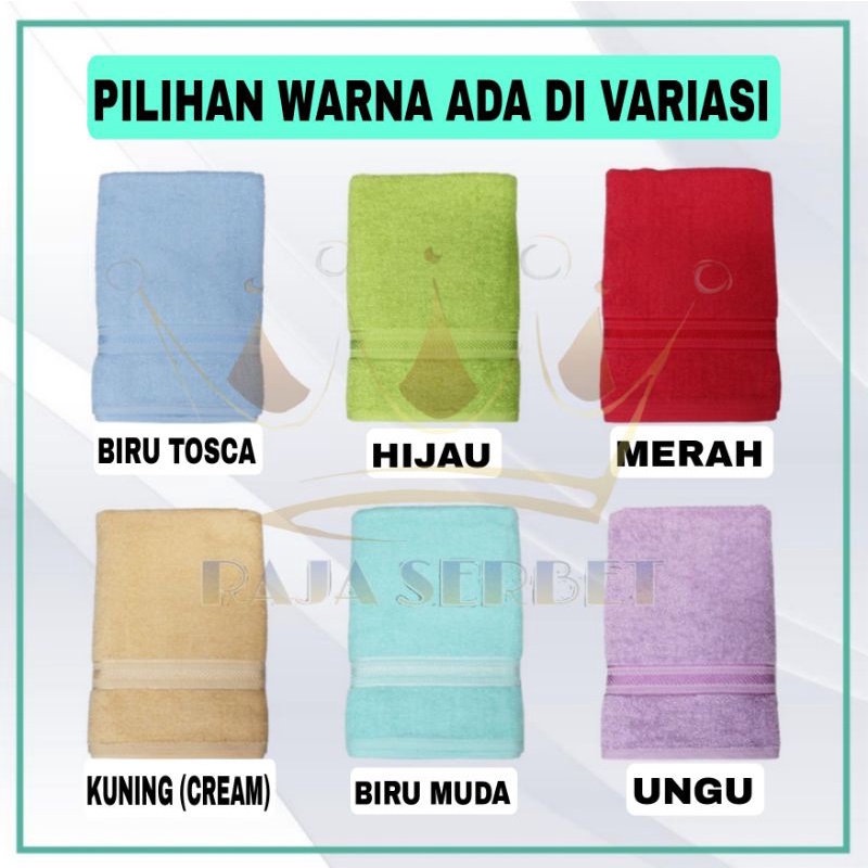 HANDK MANDI Uk 50x100 Cm POLOS  MERAH PUTIH NO LABEL