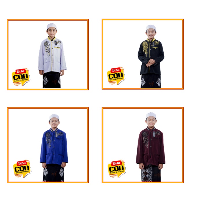 Baju Koko Muslim jasko jas koko bordir anak laki laki