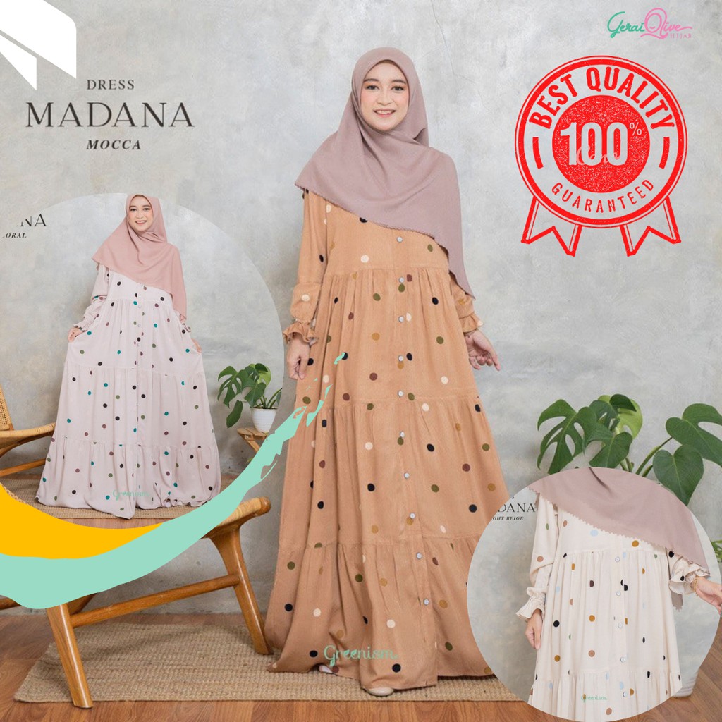 Gamis Greenism Madana Dress Polkadot Rayon Viscose Polka