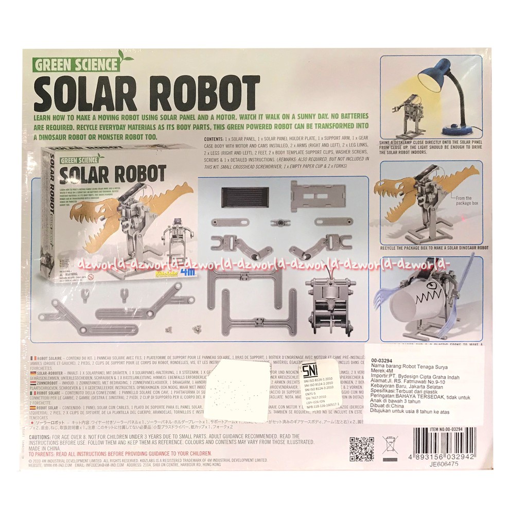 Green Science Solar Robot mengajarkan cara membuat robot bergerak dari panel surya dan motor