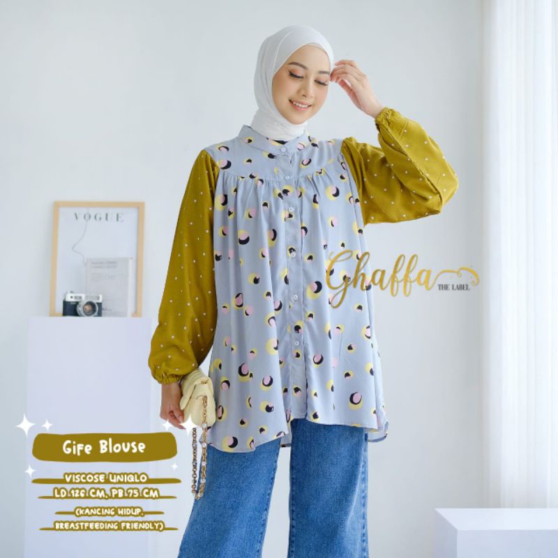 Blouse motif cantik modern / Gife blouse by ghaffa the label / Blouse muslimah kekinian