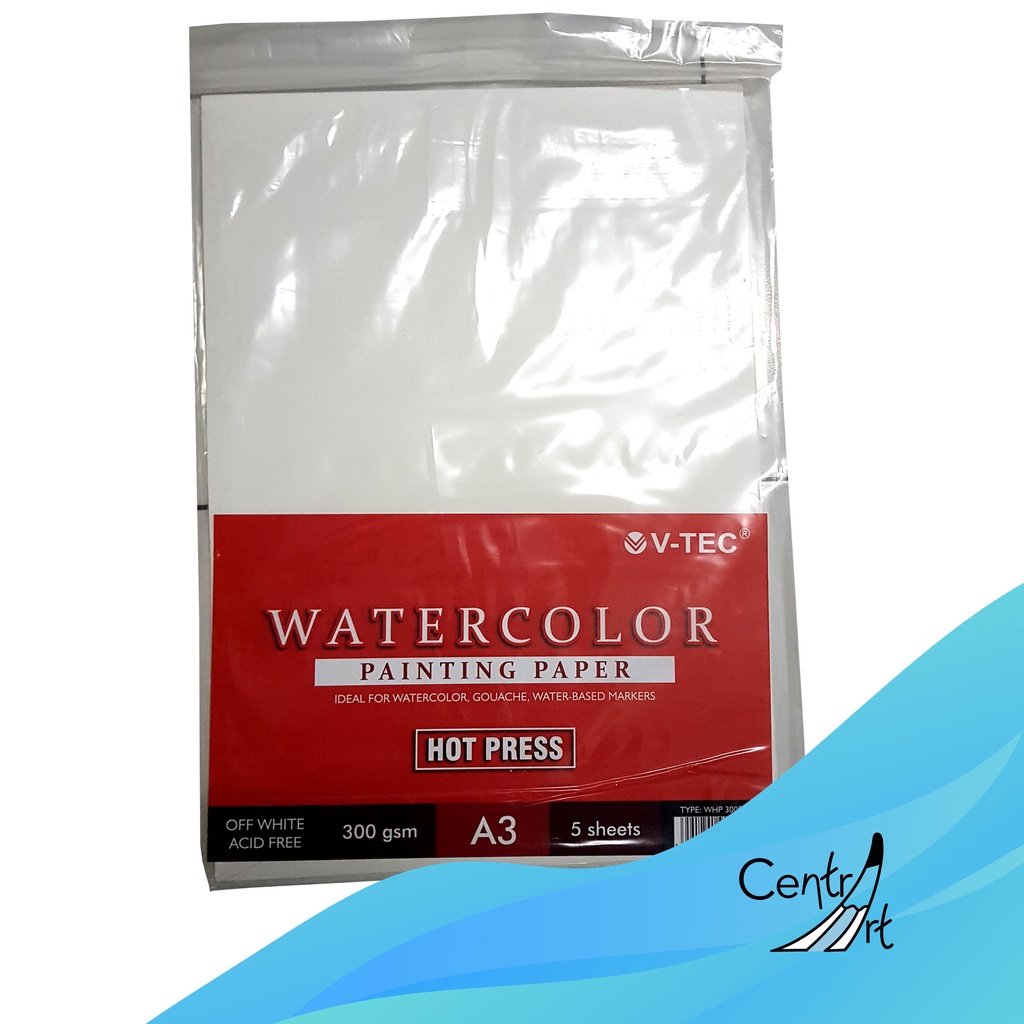 

V-TEC Hot Press Watercolor Painting Paper 300 Gsm A3