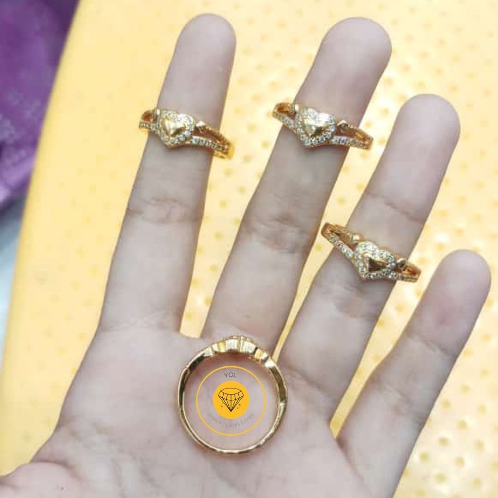 Cincin Dewasa Unik nan Cantik Lapis Emas Imitasi Berkilau