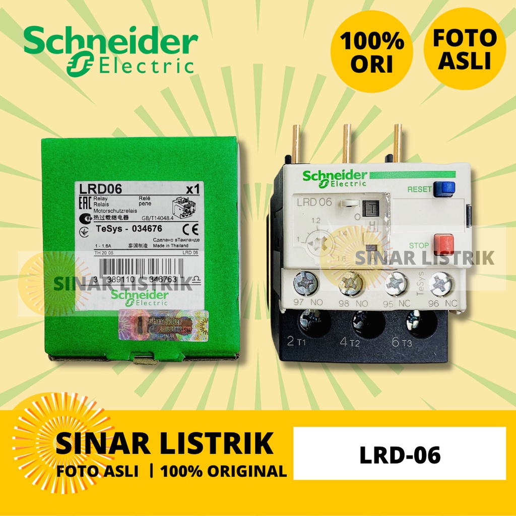 SCHNEIDER THERMAL OVERLOAD LRD-06 LRD 06 1-1.6A