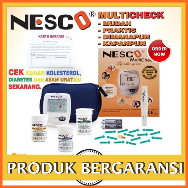 Promo Nesco Multicheck 3in1 GCU Tes Gula Darah Asam Urat dan Kolesterol Paket Lengkap Alat Test Kesehatan Praktis