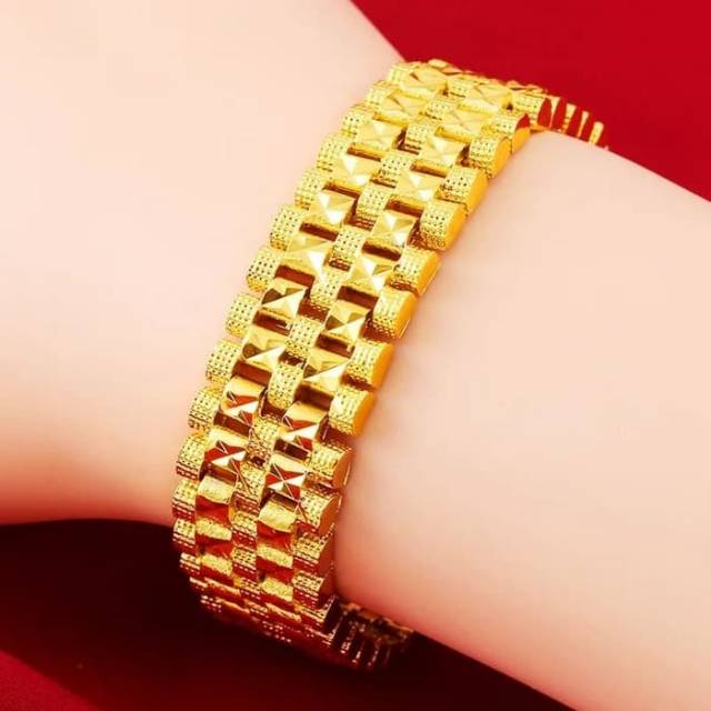 Gelang Pria Rantai Rolex Plating Gold