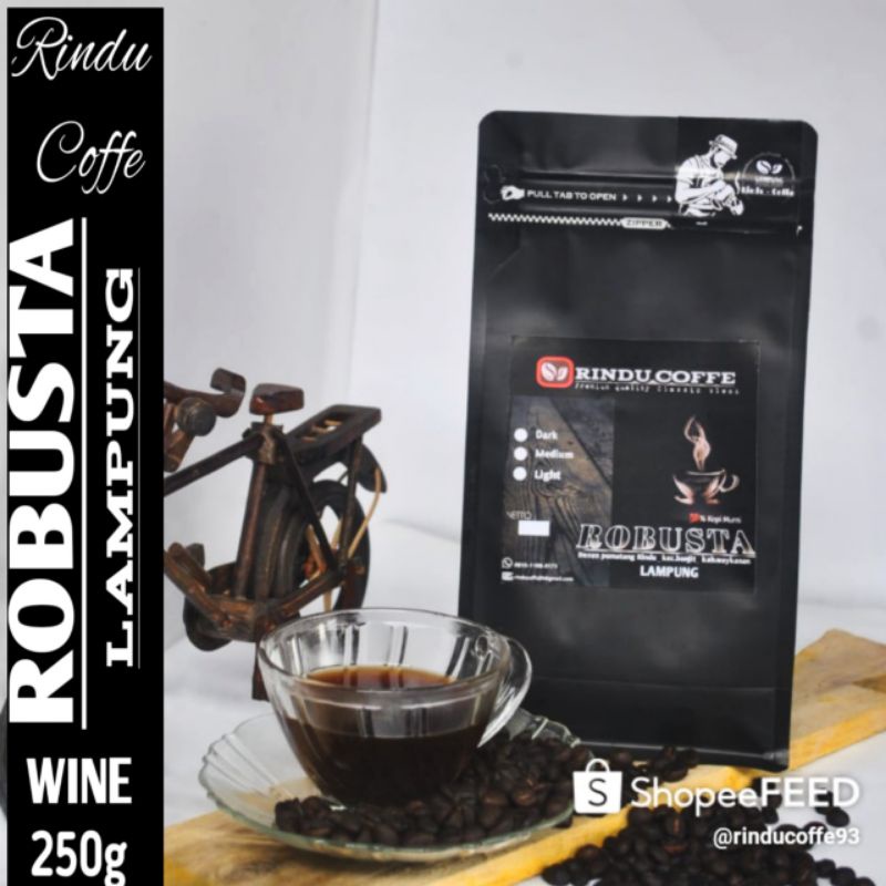 

kopi RUBUSTA Lampung 250gr (Proses Wine) biji/bubuk #rinducoffe