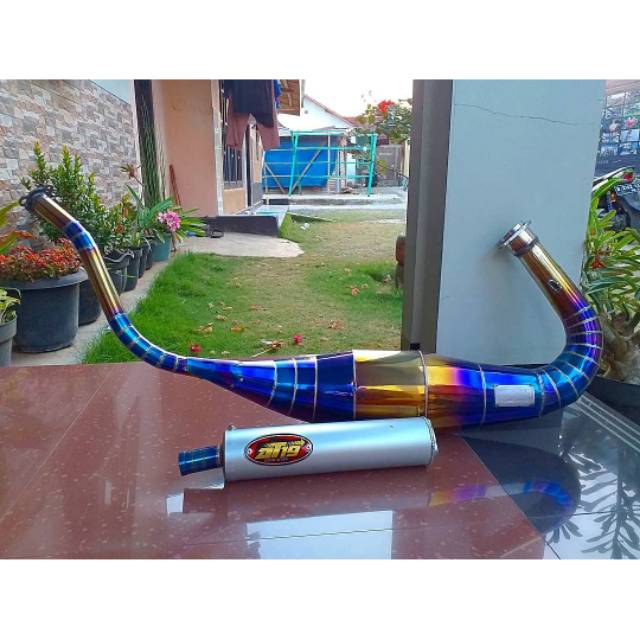 KNALPOT AT19 RACING NINJA 2 TAK KOBRA BLUEMOON SILINCER ALUMUNIUM