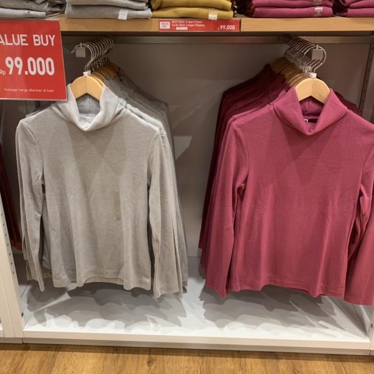 Langsung Pesan Heattech t-shirt fleece turtleneck cewek uniqlo sale