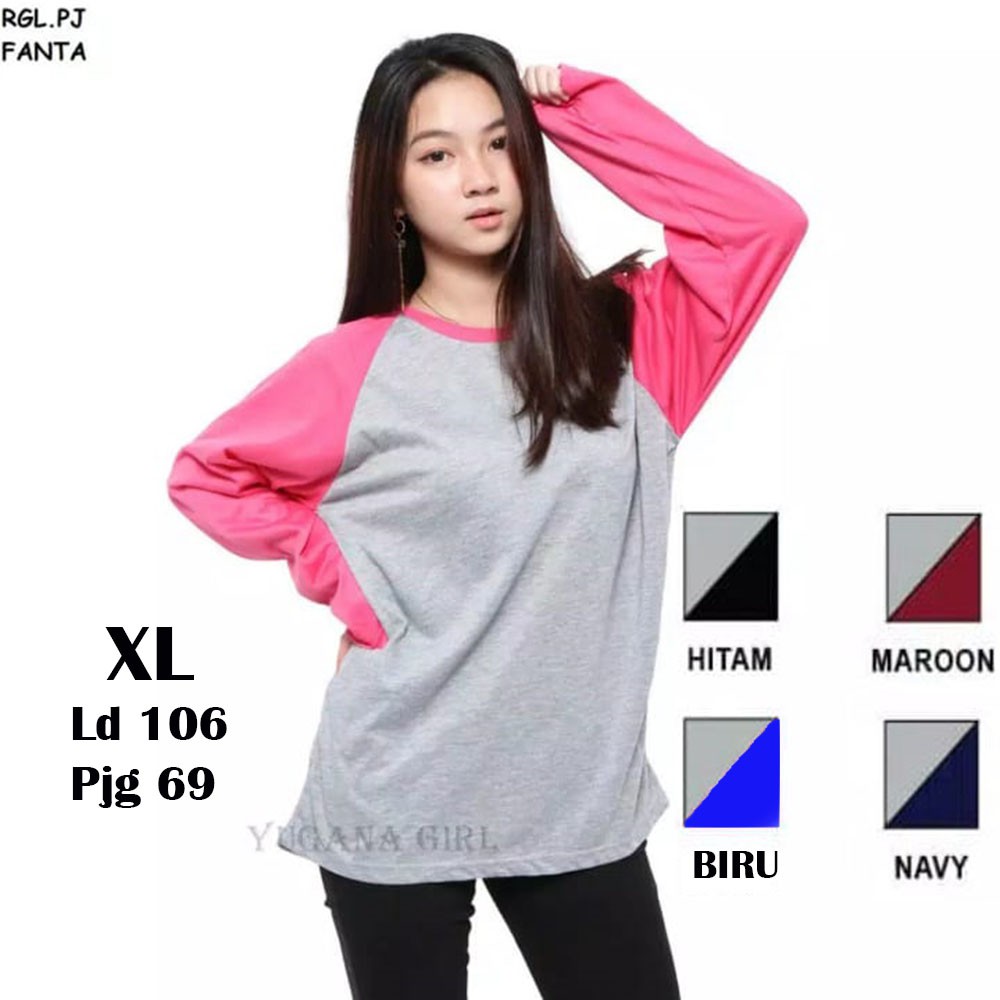 Myco Kaos Raglan Jumbo Lengan Panjang | Ukuran XL | Bisa beli satuan atau Grosiran