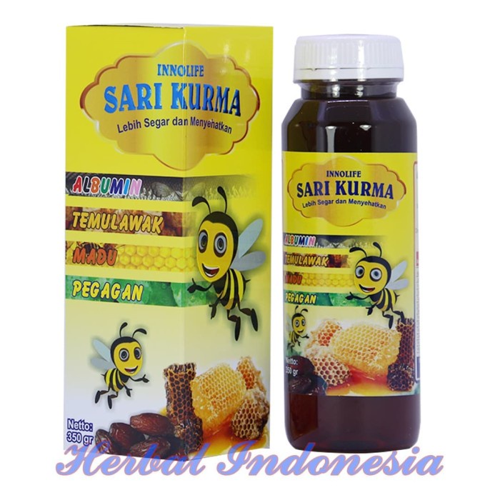 SARI KURMA INNOLIFE ORIGINAL PLUS ALBUMIN TEMULAWAK MADU PEGAGAN 350GR MANJUR